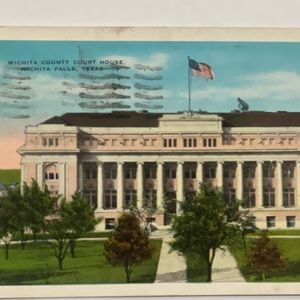 Wichita Courthouse, Wichita Falls, Texas Vintage Postcard ephemera